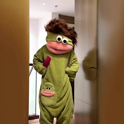Hot Big Mouth Monster Cute Funny Onesie Pajamas Thickened Coral Fleece Homewear for Couples Men Women Autumn Cartoon Pajamas